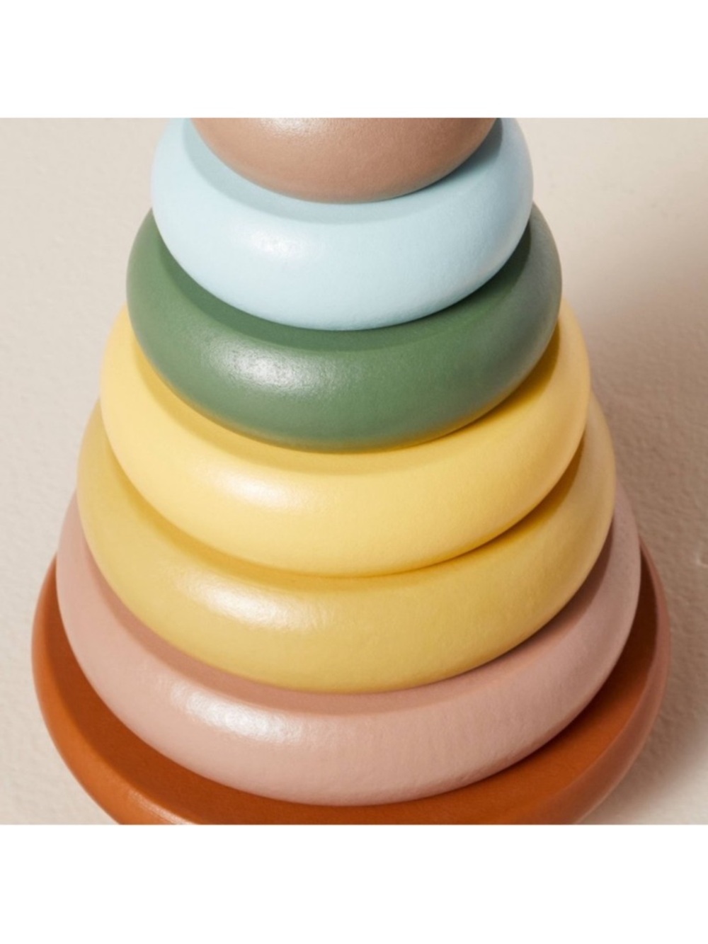 Wood Toy Rainbow Wooden Round Ring Stacker 8pc - Hearth & Hand NEW IN PACKAGE - Picture 3 of 3